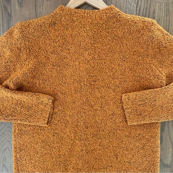 Eileen Fisher Petite Crew Neck Bouclé Cashmere Blend Cardigan Sweater Orange XSP - Picture 8 of 8